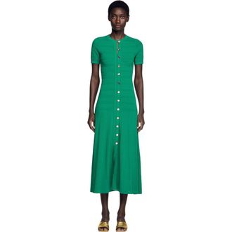 Sandro Knit maxi dress in Emeuraude Green at Nordstrom, Size 38 Eu