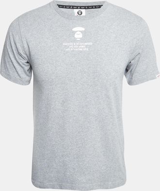 A Bathing Ape Grey Aape Universe Print Cotton Crew Neck T-Shirt