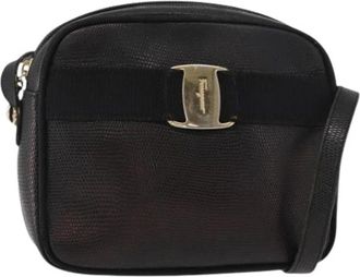 Ferragamo Pre-owned Cross Body Bags, female, Black, Size: ONE SIZE Pre-owned Leather Shoulder Bag