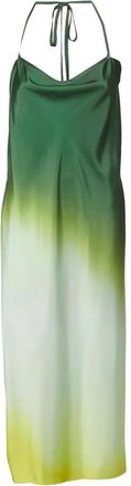 Rag & Bone Satijnen jurk met ombr&eacute; - Groen