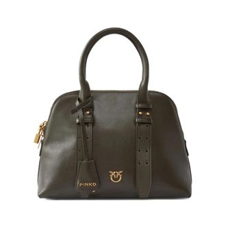 Pinko Bowling Bag Medium - Dames - Handtassen - Bruin - ONE Size - Leer - Tassen