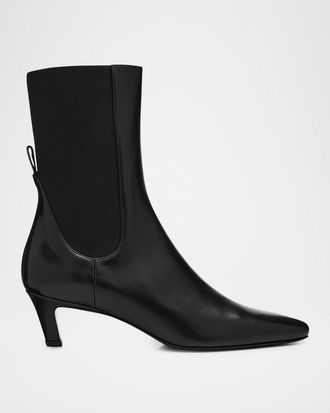 Toteme The Mid Heel Calfskin Ankle Boots