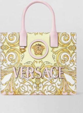 Versace baroque print tote bag shoulder strap handles
