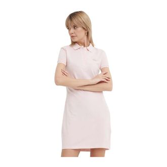 Lacoste Slim Fit Stretch Piqu&eacute; Polo Dress - female - Lacoste - Short Dresses - Pink - L - Dresses