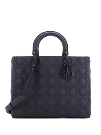 Dior Ultra Matte Lady Dior Bag Cannage Quilt Calfskin Large satchel - Black