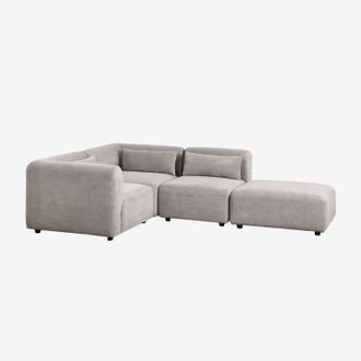 Sklum Sklum - Sof&aacute; Modular Rinconera De 3 Piezas Con Puff Fogler