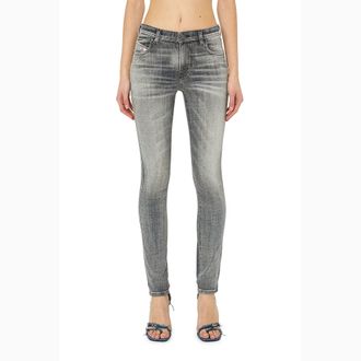 Diesel Womens 2015 Babhila Skinny-Fit Jeans in Black Grey Cotton - Size 27W/32L