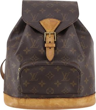 Louis Vuitton Vintage Montsouris Backpack Monogram Canvas Brown Canvas Backpack Bag (Pre-Owned)