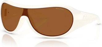 Miu Miu Accessoires, Dames, Wit, ONE Size, Nylon, MU B14Su Zonnebril