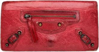 Balenciaga Pre-owned Leather Wallet - Dames - Vintage Accessoires - Rood - ONE Size - Leer - Vintage
