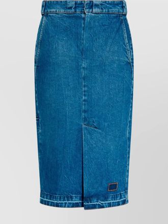 Maison Margiela midi denim skirt featuring front slit