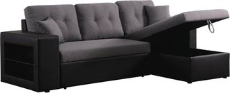 Habitat et Jardin Habitat Et Jardin - Divano Ad Angolo Trasformabile / Reversibile axel - 3 Posti - Nero / Grigio