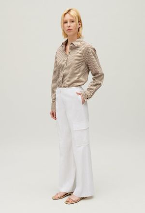 Claudie Pierlot Pantalon cargo blanc