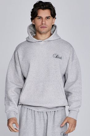 Siksilk Mens Grey Marl Essentials Hoodie S