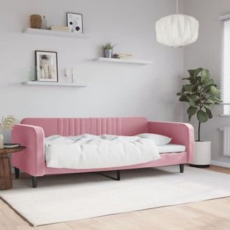 vidaXL Furniture Limited - Sof&aacute; Cama Sin Colch&oacute;n Terciopelo Rosa 90x200