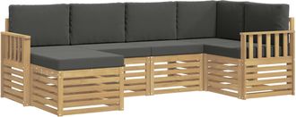 vidaXL Conjunto De Sof&aacute;s De Exterior 6 Uds. Blanco Y Antracita Vidaxl