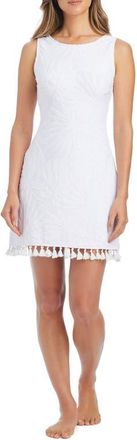 Bleu Rod Beattie Tassel Hem A-Line Cover-Up Dress in White at Nordstrom, Size Medium