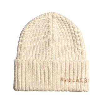 Ruslan Baginskiy Gorro de mezcla de lana con monograma bordado - Accessories - Mujer - Beige - ONE SIZE