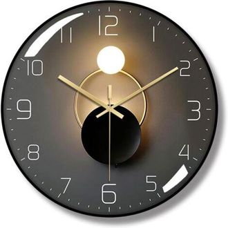 OEM Reloj De Pared Ergocar, Reloj De Pared Art D&eacute;co Con Luz Y Sombra, Reloj De Pared Moderno De Metal, Silencioso Y Sin Tictac, Adecuado Para Sala De Esta