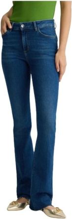 Liu Jo Hoge taille flared jeans met strass - Dames - Bootcut Jeans - Blauw - W31 - Katoen - Jeans