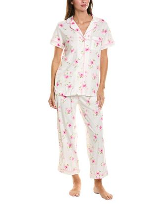 Carole Hochman 2pc Notch Top & Capri Pajama Set