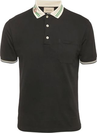 Gucci Poloshirt met GG-detail - Zwart