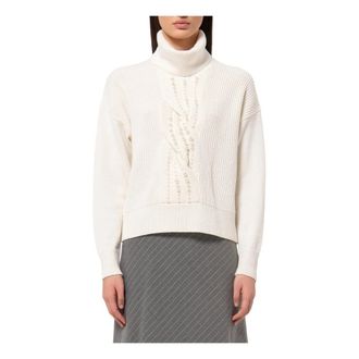 Fracomina Pullover - Dames - Coltruien - Beige - L - Truien & Vesten