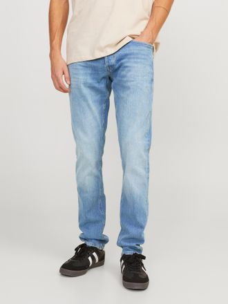 Jack & Jones Slim-fit-Jeans JACK & JONES JJIGLENN JJWARD JJ 322 N, Herren, Gr. 30, L&auml;nge 34, blau (blau denim), Denim/Jeans, Obermaterial: 99% Baumwolle, 1% Elasth