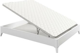 Colchones Aznar Canapé Abatible Arcón de madera con patas transpirable altura 34,5 cm Blanco - 200x200 cm