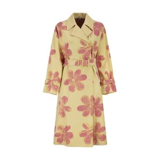 Max Mara Dames, Mantels, Geel, Maat: M Katoen