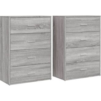 vidaXL Vidaxl - Credenze 2 pz Grigio Sonoma 60x31x84 cm in Legno Multistrato