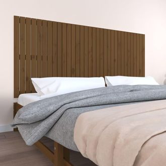 vidaXL Cabecero Cama Pared Madera Maciza Pino Marr&oacute;n Miel 204x3x90 Cm Vidaxl
