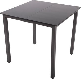 ebuy24 Vcm tavolo da giardino in vetro e alluminio Tavolo da pranzo ca. a. 73 x l. 80 x p. 80 cm Antracite Mobili da giardino da tavolo balcone (vetro nero)