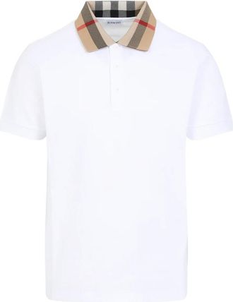 Burberry Tops, Heren, Wit, L, Katoen, Cody Polo Shirt