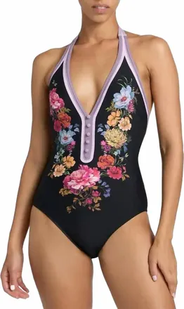Johnny Was Floral Halter One Piece In Baccara