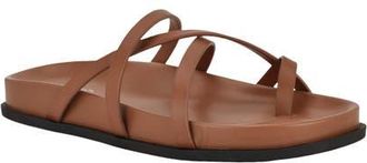 Calvin Klein Helden Toe Loop Sandal in Dark Natural at Nordstrom, Size 7.5