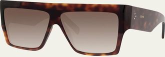 Celine Mens Chunky Rectangle Gradient Havana Sunglasses