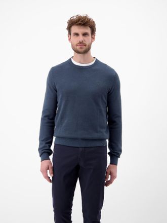 Lerros Strickpullover LERROS, Herren, Gr. 3XL, schwarz (classic navy), Strick, Obermaterial: 100% Baumwolle, unifarben, regular fit taillenbedeckt, Rundhals,