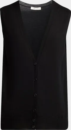 The Row Neel Cashmere Cardigan Vest