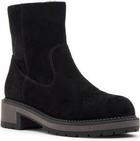 Blondo Nikkie Waterproof Suede Faux Fur Lined Boot in Black Suede at Nordstrom Rack, Size 5.5