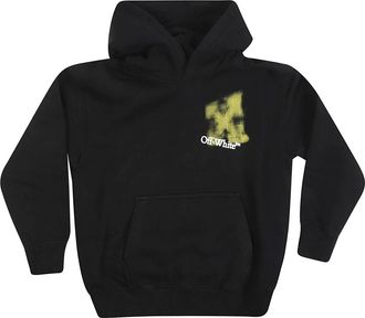 Off-white Kids Sweatshirts, male, Black, 10 Y, Arrow Spray Hoodie