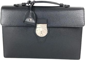 Gucci Pre-owned 295256 Briefcase Handbag - Heren - Vintage Handtas - Zwart - ONE Size - Leer - Vintage