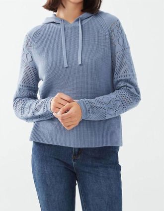 FDJ Ivy Crochet Sleeve Sweater In Indigo