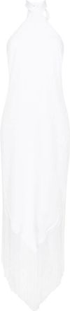 Taller Marmo halterneck fringed maxi dress - women - Polyester/Viscose/Acetate - 42 - White
