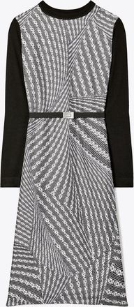 Tory Burch Womens Greer Silk-Front Sweater Dress, size XS