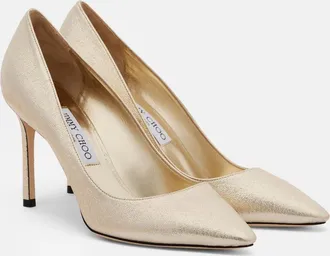 Jimmy Choo London Romy metallic leather pumps