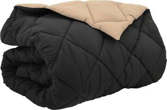vidaXL Edred&oacute;n De Invierno 200 X 200 Cm 450 Gsm Negro Y Tono Arena Vidaxl