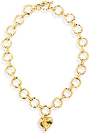 Karine Sultan Molten Chain Heart Necklace in Gold at Nordstrom