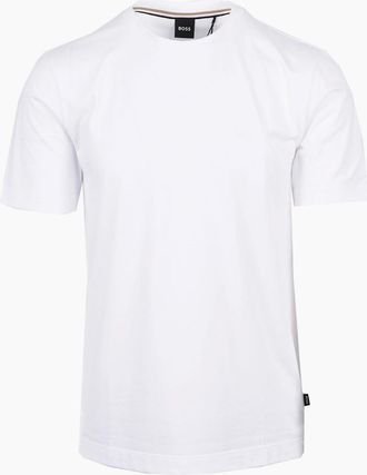 HUGO BOSS Mens Boss Black THOMPSON 01 T-SHIRT WHITE - Size: 44