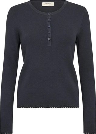 Mos Mosh Gebreide kleding - Dames - Ronde hals truien - Blauw - S - Truien & Vesten